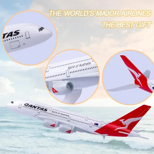 Vista 4 de Modelo de avión 1:300 Modelo Australia A380 Modelo de aleación de metal plano modelo para regalo y decoración