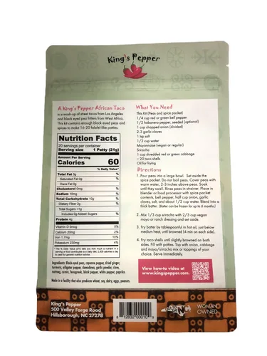 Vista 2 de King's Pepper Kit de tacos africanos