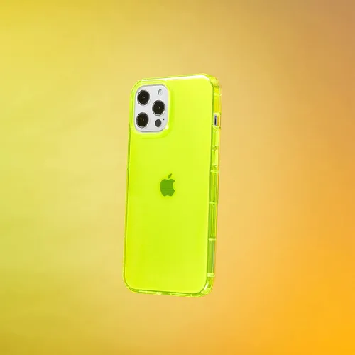 Vista 2 de SteepLab Neon Highlighter - Funda para iPhone 12 Pro Max, funda Grippy Jelly con bolsillos protectores de aire (amarillo neón llamativo)