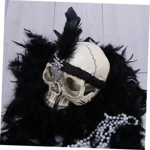 Vista 4 de USHOBE Varilla para Halloween Maquillaje Vestido Negro, Negro