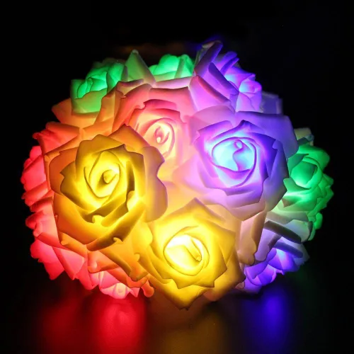 Vista 9 de FULLBELL Guirnalda de luces de hadas con 20 luces LED, funciona con pilas, luz decorativa para boda, día de San Valentín, fiesta de ensueño Blanco