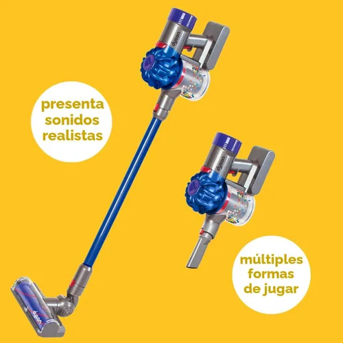 Vista 2 de Casdon Dyson - Aspiradora inalámbrica azul Aspiradora Dyson de juguete interactiva y con licencia oficial para niños de 3 años en adelante