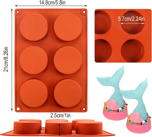 Vista 10 de Palksky Molde de galletas cilíndricas redondas para caramelos/cubierta de chocolate, molde de galletas para sándwich, magdalenas, magdalenas Molde