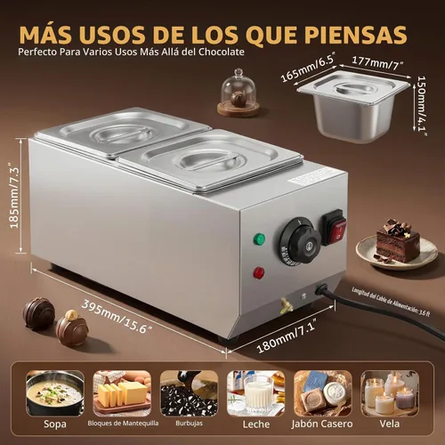 Vista 7 de WICHEMI Máquina de revenido de chocolate calentador de fusión de chocolate
