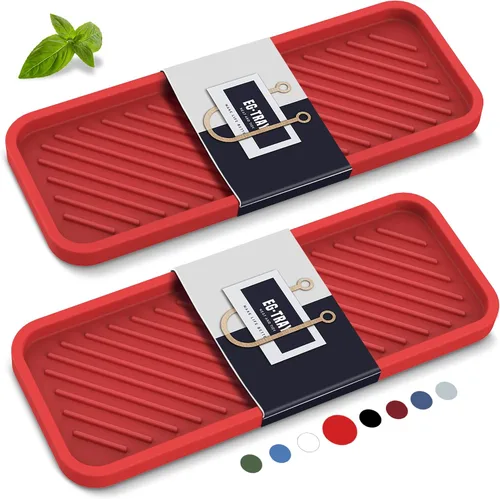 Vista 19 de EG-SIPRO Bandeja Organizadora de Fregadero de Cocina, Soporte para Esponja para Fregadero de Cocina Bandeja de Mostrador de Baño Portaesponjas