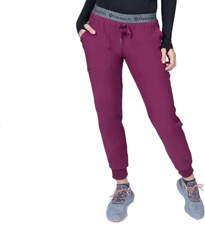Vista 3 de Elements Select ES2936 - Conjunto de 7 bolsillos elástico en 4 direcciones con cuello en V y pantalones quirúrgicos para mujer