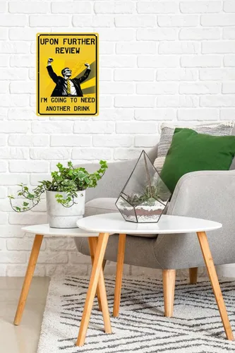 Vista 2 de Letrero de cueva de hombre, decoración deportiva con texto en inglés "I Going To Need Another Drink" (866)
