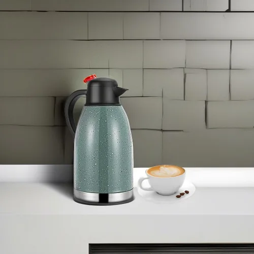 Vista 5 de Yummy Sam Jarra de café térmica de acero inoxidable 68oz, verde