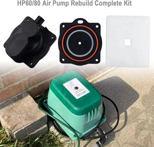 Vista 8 de Kit completo de reconstrucción de bomba de aire HP60/80 para aireadores Hiblow HP 80, HP 60, HP-80-0110, con interruptor blanco