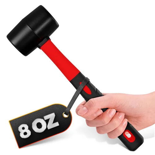 Vista 21 de Rubber Mallet Hammer 8 Oz, Soft Face Non-Marring Head (Orange)
