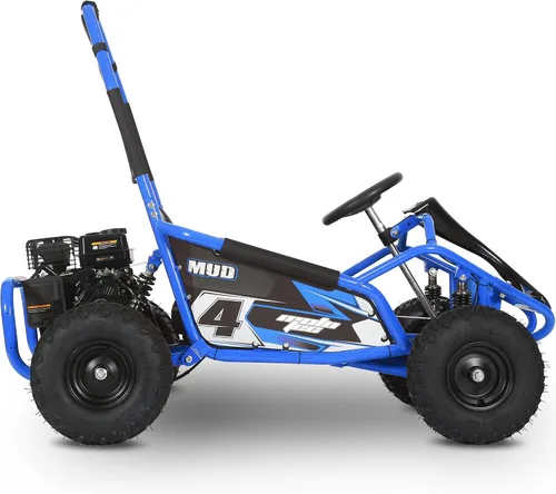 Vista 2 de MotoTec Mud Go Kart - Suspensión completa (98 cc, color azul)
