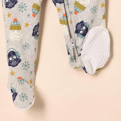 Vista 5 de Tienda Essentials Disney Marvel Star Wars - Pijama unisex de algodón con pies para bebés y niños pequeños, paquete múltiple