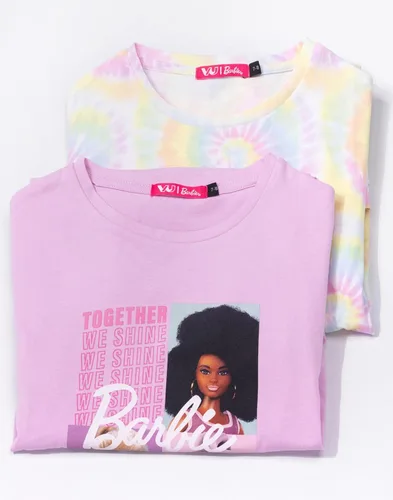 Vista 6 de Barbie Vestido para niñas, paquete de 2 unidades, color morado, teñido anudado, espalda abierta, traje de verano, Púrpura