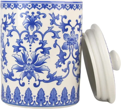 Vista 3 de 10 Strawberry Street Chinoiserie - Juego de recipientes de 3 piezas, color blanco y azul Chinoiserie Azul