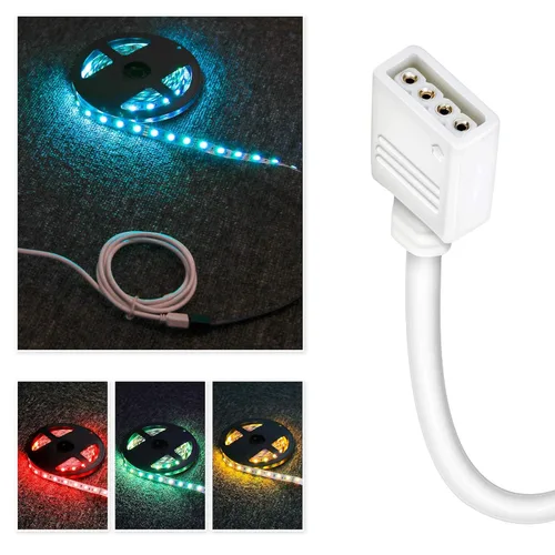 Vista 3 de Extensión de cable Nelyeqwo RGB de 4 pines para tira de luz LED