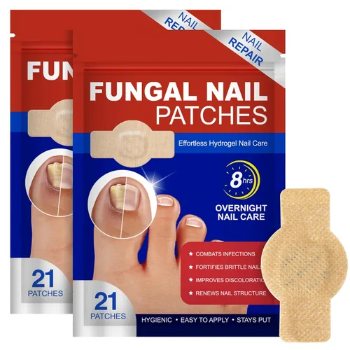 Vista 10 de Parches de uñas: 21 parches de reparación extra fuertes para uñas de los pies y uñas dañadas, cuidado de uñas durante la noche de 8 horas
