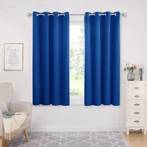 Vista 199 de Deconovo Cortinas opacas 100% con forro negro, cortinas con ojales aisladas térmicamente que reducen el ruido, doble capa para oscurecer