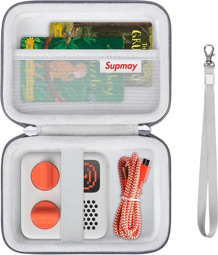 Vista 7 de Funda rígida de viaje para Yoto Mini (edición 2024) para niños, reproductor de audio Bluetooth sin pantalla, funda protectora con bolsillo de malla