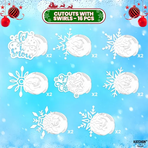 Vista 3 de KatchOn, Decoraciones colgantes de copos de nieve – Paquete de 30, no se pueden hacer tú mismo, decoraciones colgantes de Navidad, decoraciones