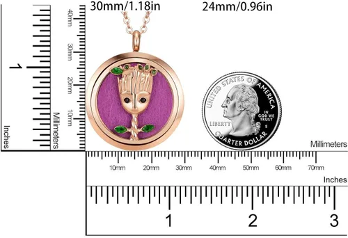 Vista 6 de Azneck - Collar de aromaterapia con colgante de árbol con difusor de aceite esencial de oro rosa, para hombres y mujeres, set de regalo de aceites