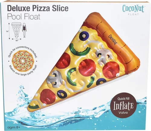 Vista 4 de Coconut Outdoor Deluxe Pizza Slice - Flotador de piscina – Balsa inflable – Flotador de tumbona duradero de larga duración y juguete de agua