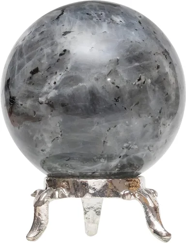 Vista 13 de ZAICUS Bola de esfera de piedra de sangre africana con soporte de metal, bola de piedras preciosas para brujería y bolas decorativas, escultura