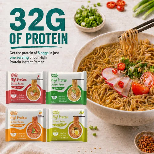 Vista 3 de VOLO VERO Ramen alto contenido en proteínas, fideos de proteína vegetal