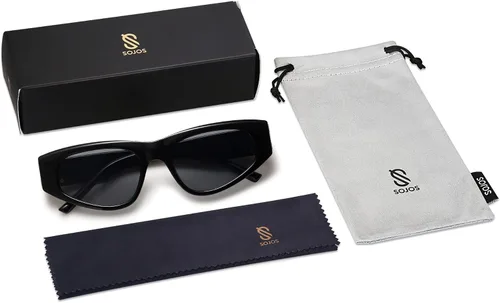 Vista 5 de SOJOS Gafas de sol polarizadas de ojo de gato de los años 90 para mujer, protección UV de moda SJ2227