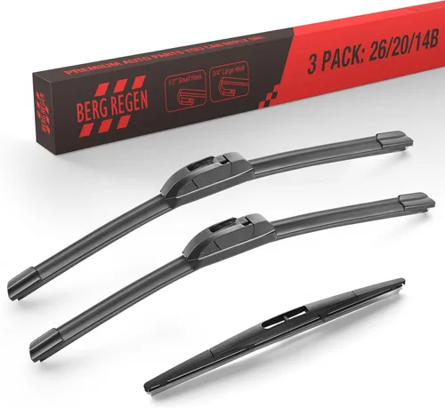 Vista 46 de BERG REGEN Escobillas limpiaparabrisas de 15"+15" con escobilla trasera de 13" - Juego de repuesto automotriz para Jeep Wrangler JK 2008 2009 2010
