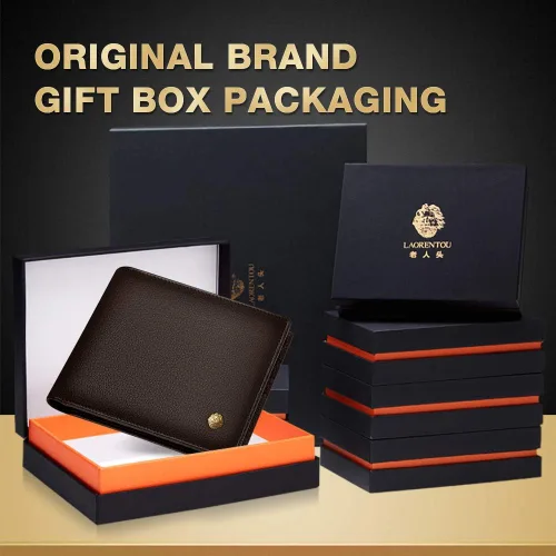 Vista 7 de LAORENTOU Billeteras de cuero genuino para hombre, billeteras plegables con cremallera, bolsillo para monedas, casual, cartera delgada
