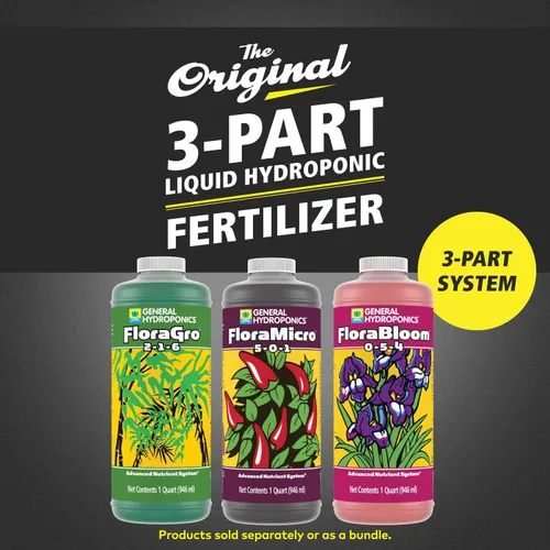 Vista 2 de General Hydroponics Flora Series - Paquete de fertilizantes, con FloraMicro, FloraGro, FloraBloom y kit de control de pH