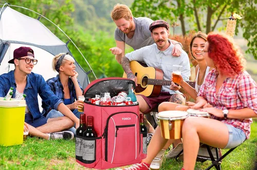 Vista 7 de FORICH Mochila enfriadora portátil suave con aislamiento a prueba de fugas, bolsa enfriadora grande para hombres y mujeres, para el trabajo, viajes