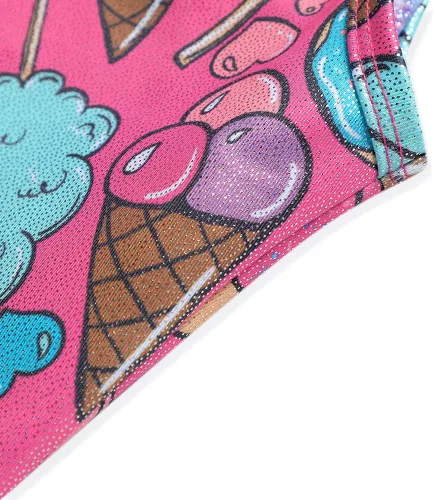 Vista 20 de HOZIY Leotardos de gimnasia para niñas, trajes de ciclismo con patrón adorable brillante