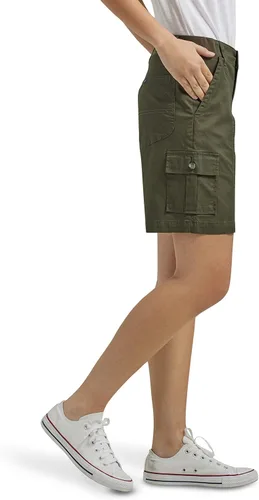 Vista 2 de Lee Bermudas tipo cargo para mujer Petite Flex-to-go de tiro medio, ajuste relajado