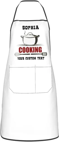 Vista 11 de WAYABO Delantal personalizado con bolsillos Adulto Unisex Cocina Delantal Personalizado Personalizado Con Nombre Texto Foto
