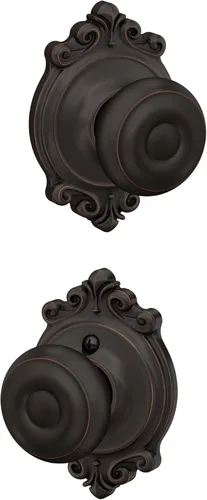 Vista 85 de SCHLAGE F10 GEO 716 Pomo de Puerta Georgiano, Cerradura de Paso para Pasillo y Armario, Bronce Envejecido (Paquete de 4)