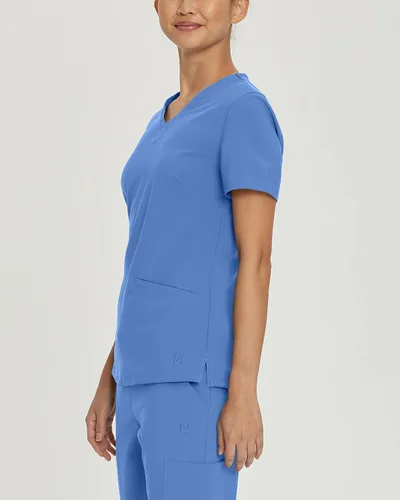 Vista 2 de Urbane Impulse 9105 - Camiseta quirúrgica ajustada con 2 bolsillos y cuello en V para mujer