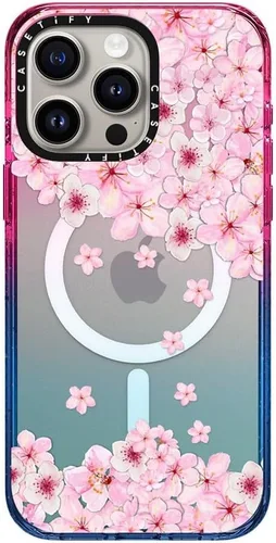 Vista 25 de CASETiFY Funda para iPhone 15 Pro Max, compatible con MagSafe Protección contra caídas de grado militar 4x de 8.2 pies Cheetah Paradise Pink