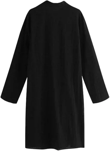 Vista 3 de Taoliyuan Camisetas largas árabes de Abaya Thobe para hombre, cuello con bandas de caftán Henley