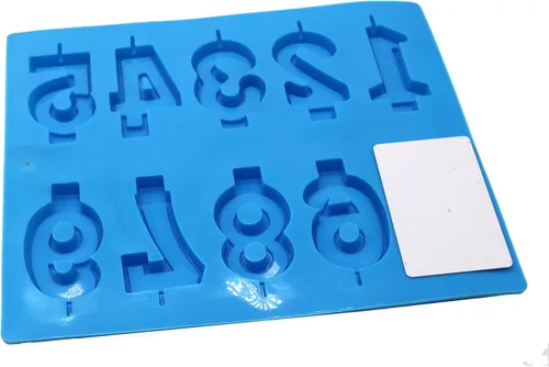 Vista 8 de X-Haibei Molde de silicona de caramelo de velas de números para decoración de helado de pastel de cumpleaños