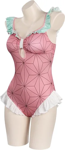 Vista 2 de IOONCHI Agatsuma Zenitsu Kamado Nezuko - Traje de baño para cosplay