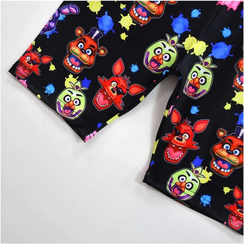 Vista 7 de Fan Desen Conjunto de camisa y pantalones cortos de Freddy para niños, disfraz de dibujos animados para niños de 5 a 12 años