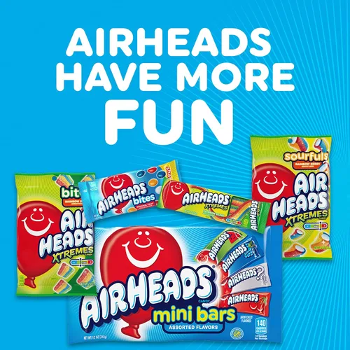 Vista 11 de Airheads Barras de caramelo de tamaño completo, cereza, caja de 36