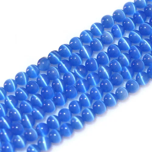 Vista 54 de GEM-Inside - Cuentas sueltas de ojo de gato de 0.236 pulgadas (0.236 in), redondas, de cristal azul ácido, cuentas de energía para fabricación