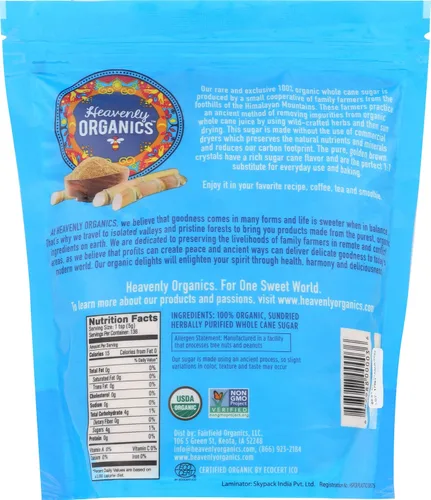 Vista 2 de HEAVENLY ORGANICS Azúcar de caña entera orgánica, 20 oz
