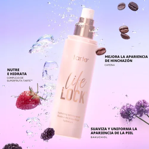 Vista 5 de tarte Life Lock Hydrating Setting Spray – 10-in-1 Weightless Mist with Hyaluronic Acid to Hydrate & Lock Long-Lasting Makeup, Waterproof, Sweatproof