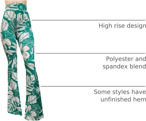 Vista 67 de ShopMyTrend - Pantalones de yoga largos con piernas anchas y acampanadas estilo palazzo, con cintura alta, para mujer