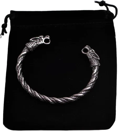 Vista 2 de Pulsera vikinga de acero inoxidable para hombre, joyería de talismán para hombres
