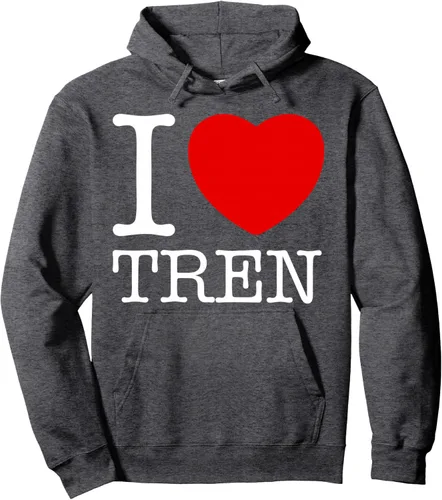 Vista 4 de Sudadera con capucha "I Love Tren Vintage I Heart Tren, Negro, S