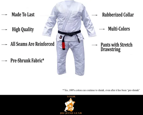 Vista 6 de Su Jiu Jitsu Gear - Uniforme Premium de Jiu Jitsu Brasileño 350450 con cinturón